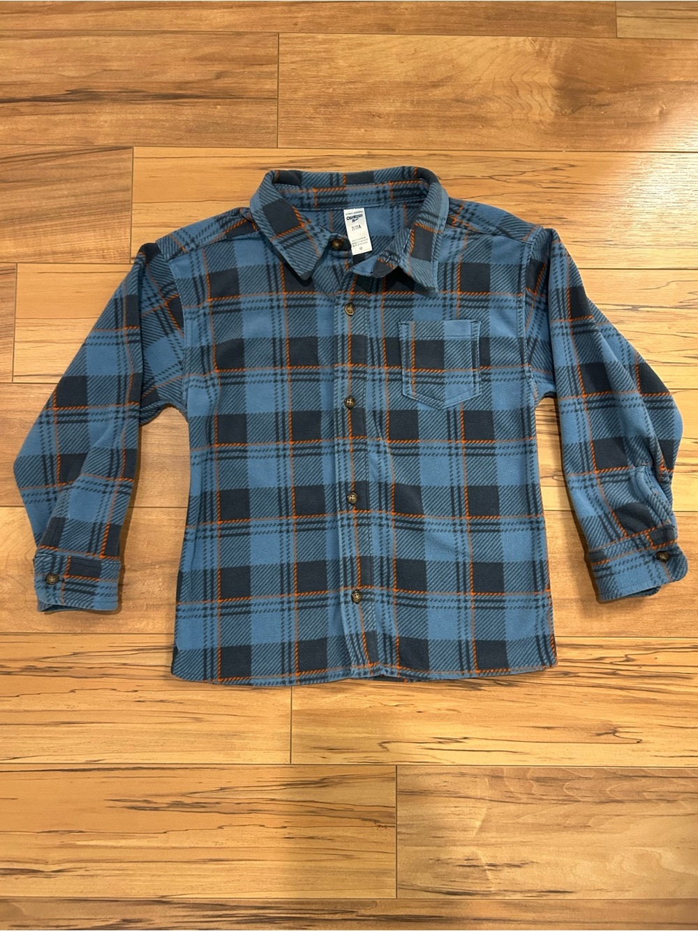 Oshkosh B’gosh Boys Size 7 Fleece Button Down Long Sleeve Shirt
